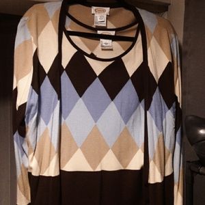 Talbots L cardigan sweater set